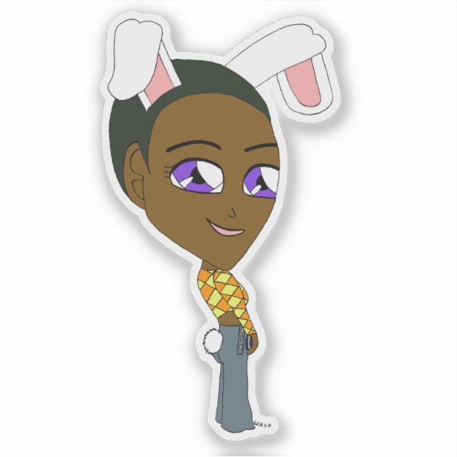 Pegatina chibi bunnygirl (Anverso)
