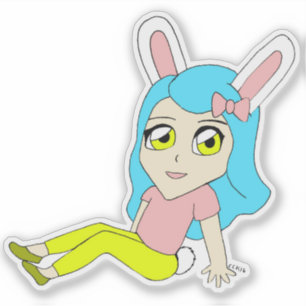 Pegatina chibi bunnygirl
