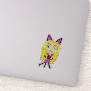Pegatina chibi catgirl