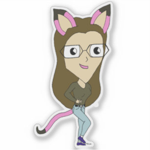 Pegatina chibi catgirl