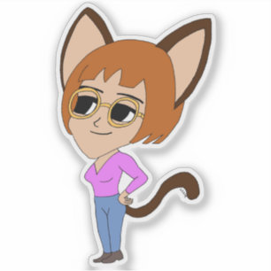 Pegatina chibi catgirl