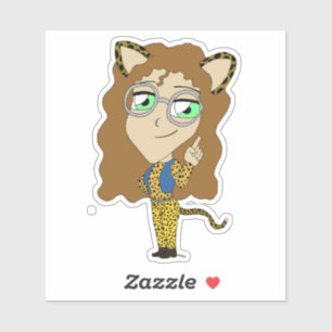 Pegatina chibi catgirl
