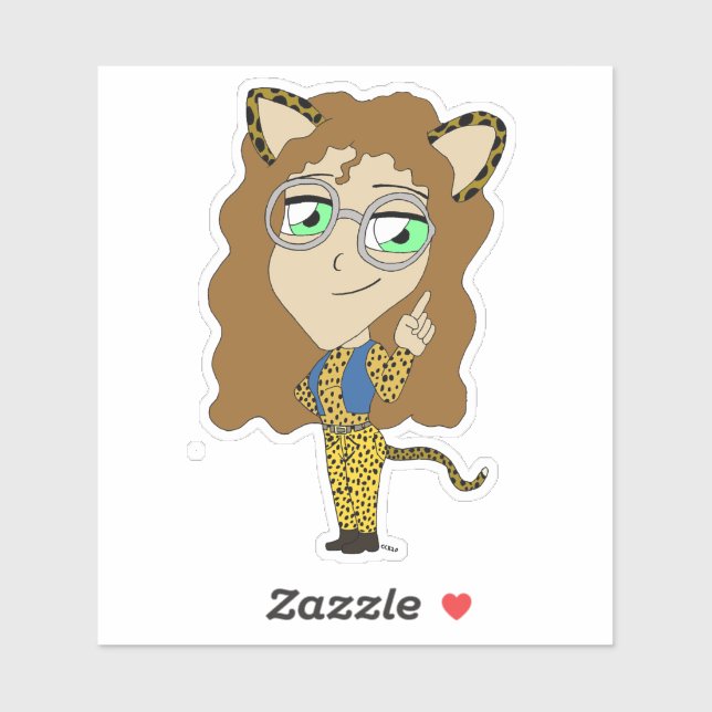 Pegatina chibi catgirl (Hoja)
