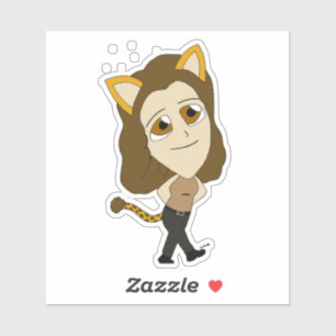 Pegatina chibi catgirl