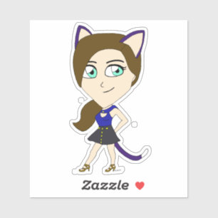 Pegatina chibi catgirl