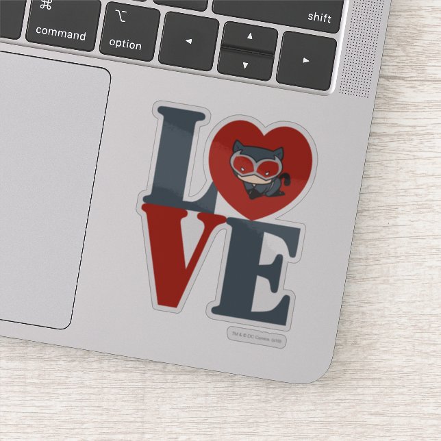 Pegatina Chibi Catwoman LOVE (Detalle)