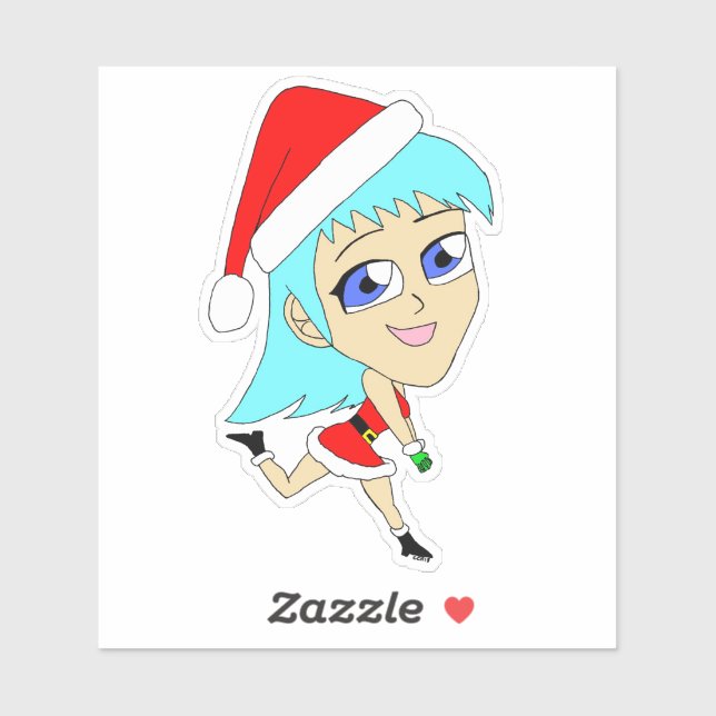 Pegatina chibi de vacaciones (Hoja)