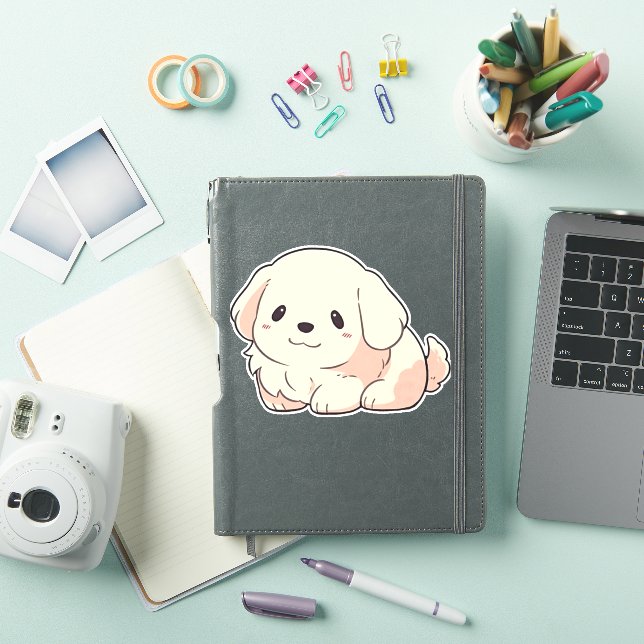Pegatina Chibi Golden Retriever Puppy (Funda para iPad)