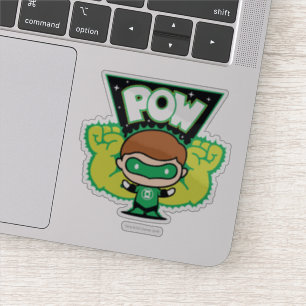 Pegatina Chibi Green Lantern Formando puños gigantes