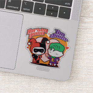 Pegatina Chibi Harley Quinn & Chibi Joker Hearts
