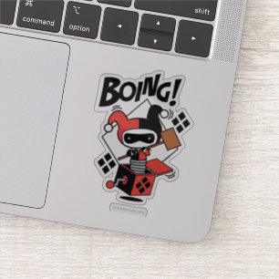 Pegatina Chibi Harley-Quinn-In-A-Box Con Martillo