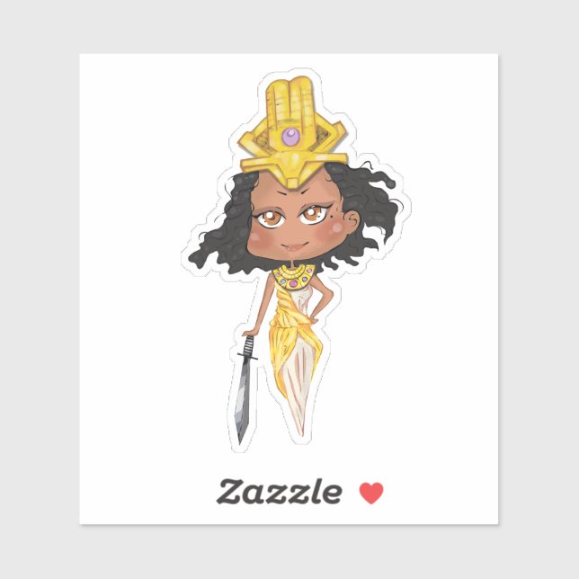 Pegatina Chibi Kandaka Warrior (Hoja)