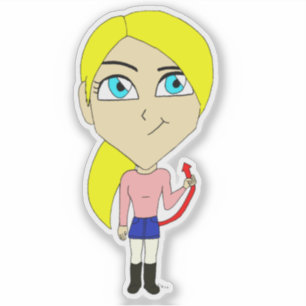 Pegatina chibi "mal" chica