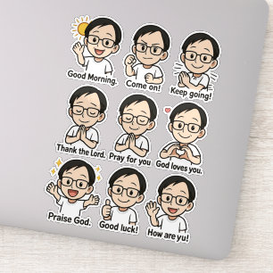 Pegatina Chibi Me con mensajes positivos Vinyl