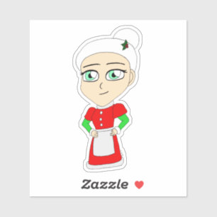 Pegatina chibi mrs claus