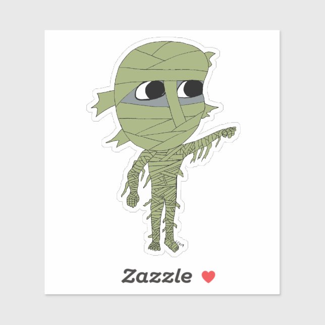 Pegatina chibi mummy (Hoja)
