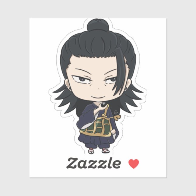 Pegatina Chibi Samurai Sorcerer - Arte estilo anime - Geto (Hoja)