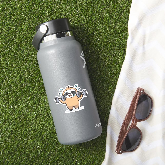 Pegatina Chibi Sloth Gym Fail - Cute Kawaii Funny Workout A (HydroFlask Insitu)