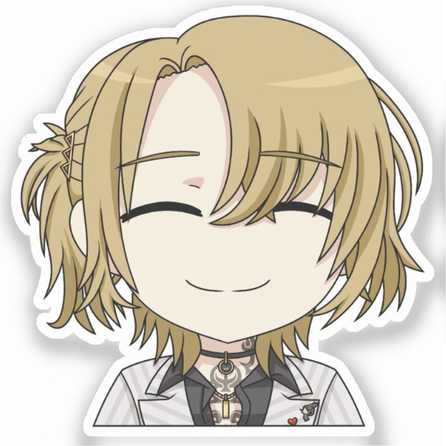 Pegatina Chibi Sonriente de Luca Kaneshiro (Anverso)
