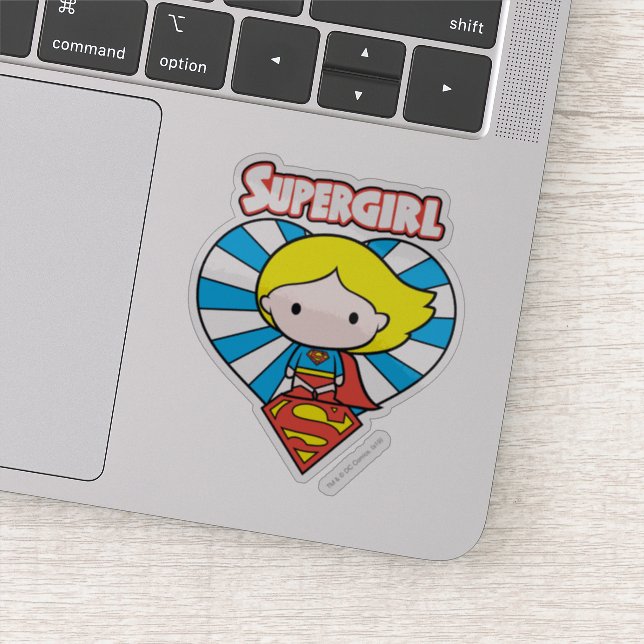Pegatina Chibi Supergirl Starburst Heart and Logo (Detalle)