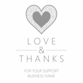 Pegatina Chic Fake Grey Heart Lace Effect Thanks Supporting