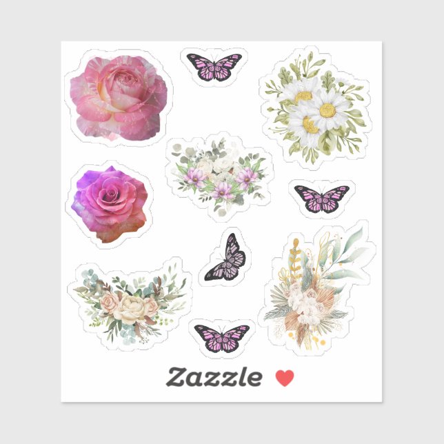 Pegatina Chic fresh bridal  wonderful flowers foliage (Hoja)