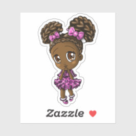 Pegatina Chica afroamericano cortés