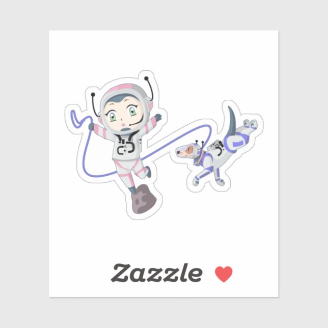 Pegatina Chica asteroide (Hoja)