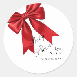 Pegatina Chica Baby Shower de Coquette Bow rosa