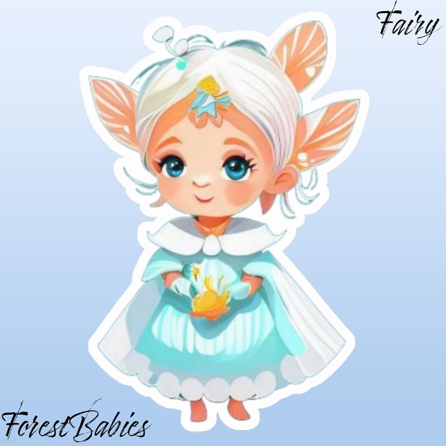 Pegatina Chica caprichoso y caprichoso Personalizado de fan (Fairy ForestBabies Sticker)