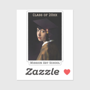 Pegatina Chica con Graduación de Grad Cap