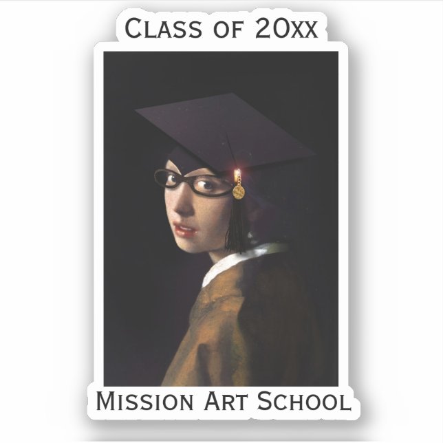 Pegatina Chica con la graduación de Glasses (Anverso)