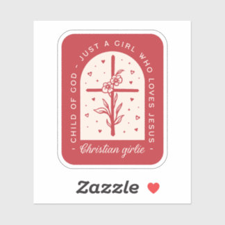 Pegatina Chica cristiano Día de San Valentín citas graciosa