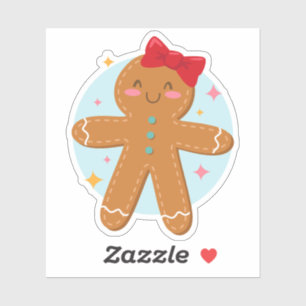 Pegatina Chica Cute Gingerbread Cookies Dibujo de Arte