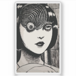 Pegatina chica de anime de terror