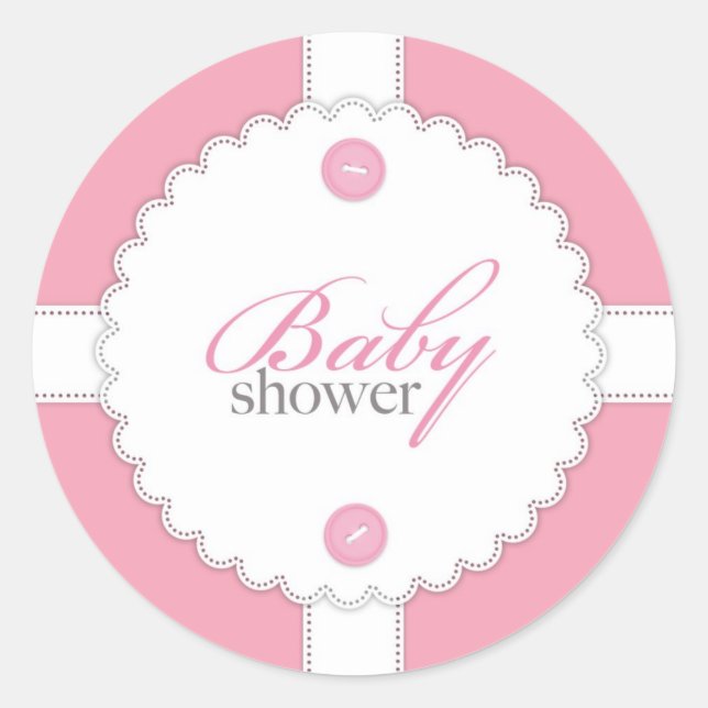 Pegatina Chica de Baby Shower Dantel (Anverso)