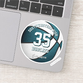 Pegatina chica de baloncesto masculino con colores de equip