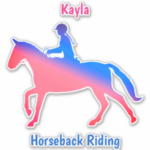 Pegatina Chica de caballos