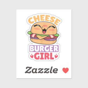 Pegatina Chica de Cheeseburger, Mujeres Hamburguesas y Chee