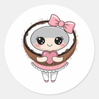 Pegatina Chica de coco, Pegatinas de coco de Kawai