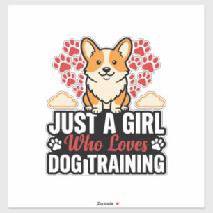 Pegatina Chica de Entrenamiento de Perros Corgi Camiseta Di
