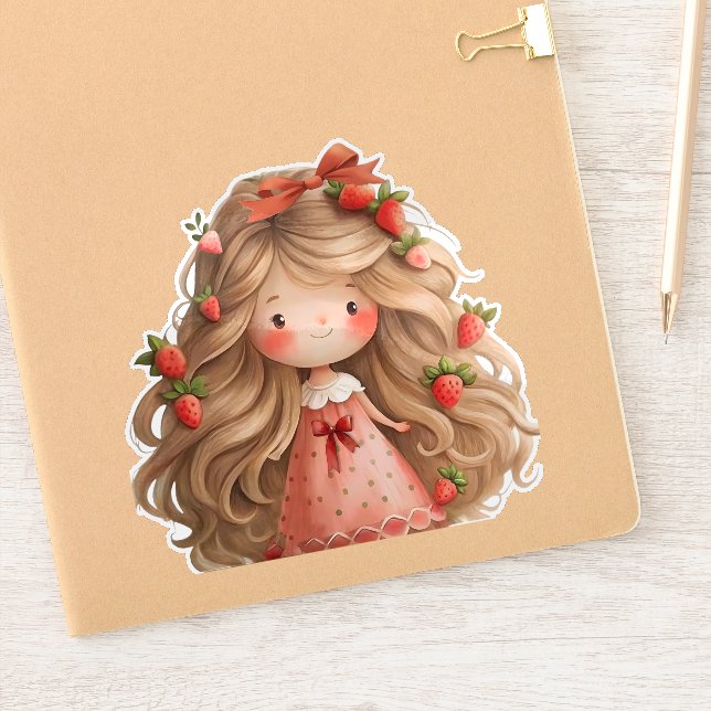 Pegatina Chica de fresa dulce (Cuaderno)