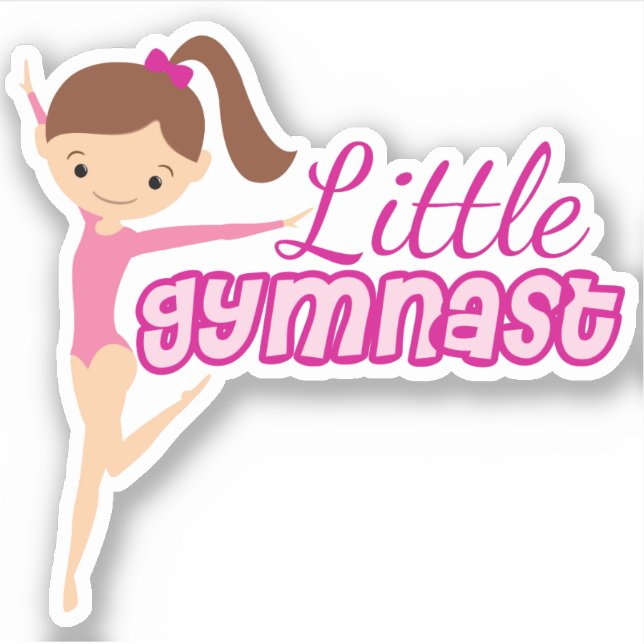 Pegatina Chica de gimnasia de brunette para niños (Anverso)