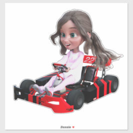 Pegatina Chica de Go-Kart