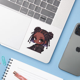 Pegatina Chica de gótico negro Chibi