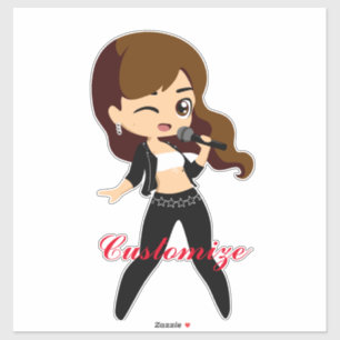 Pegatina Chica de Guay canta Karaoke Thunder_Cove