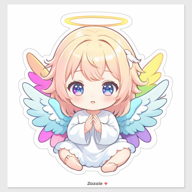 Pegatina Chica de hadas arcoiris (Hoja)