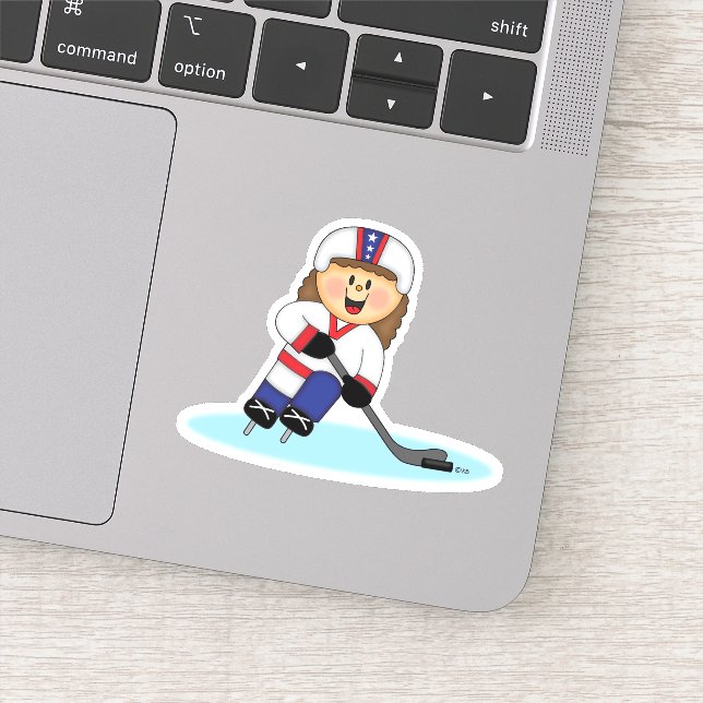 Pegatina Chica de Hockey JollyKins (Detalle)