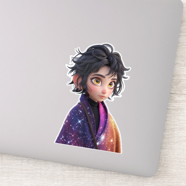 Pegatina Chica de Kawaii Anime | Estética de galax (Detalle)