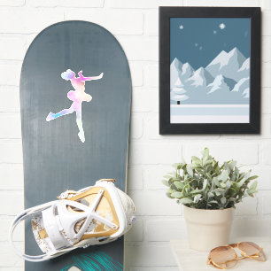 Pegatina Chica de patinaje sobre hielo acuático